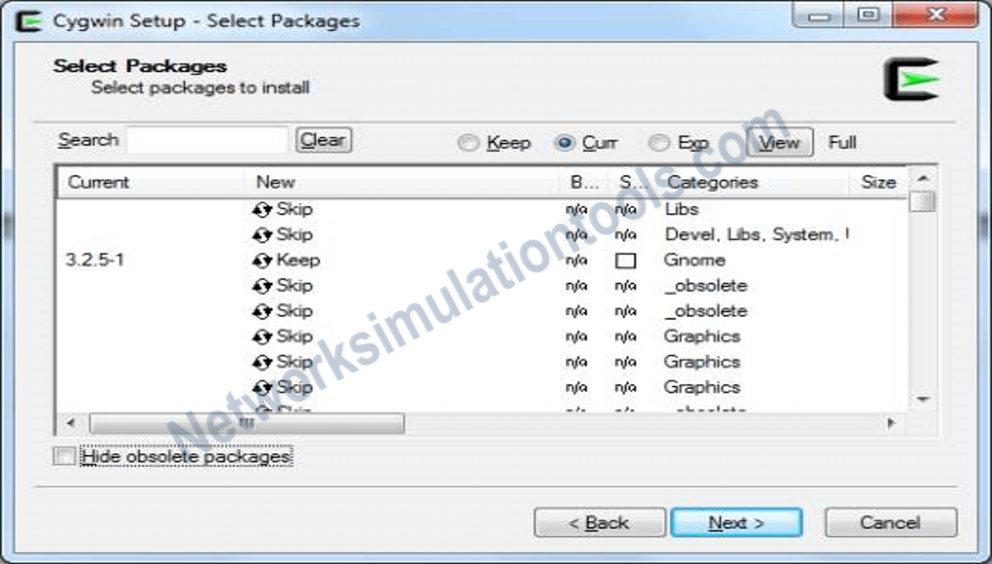 Uncheck the option Hide obsolete packages