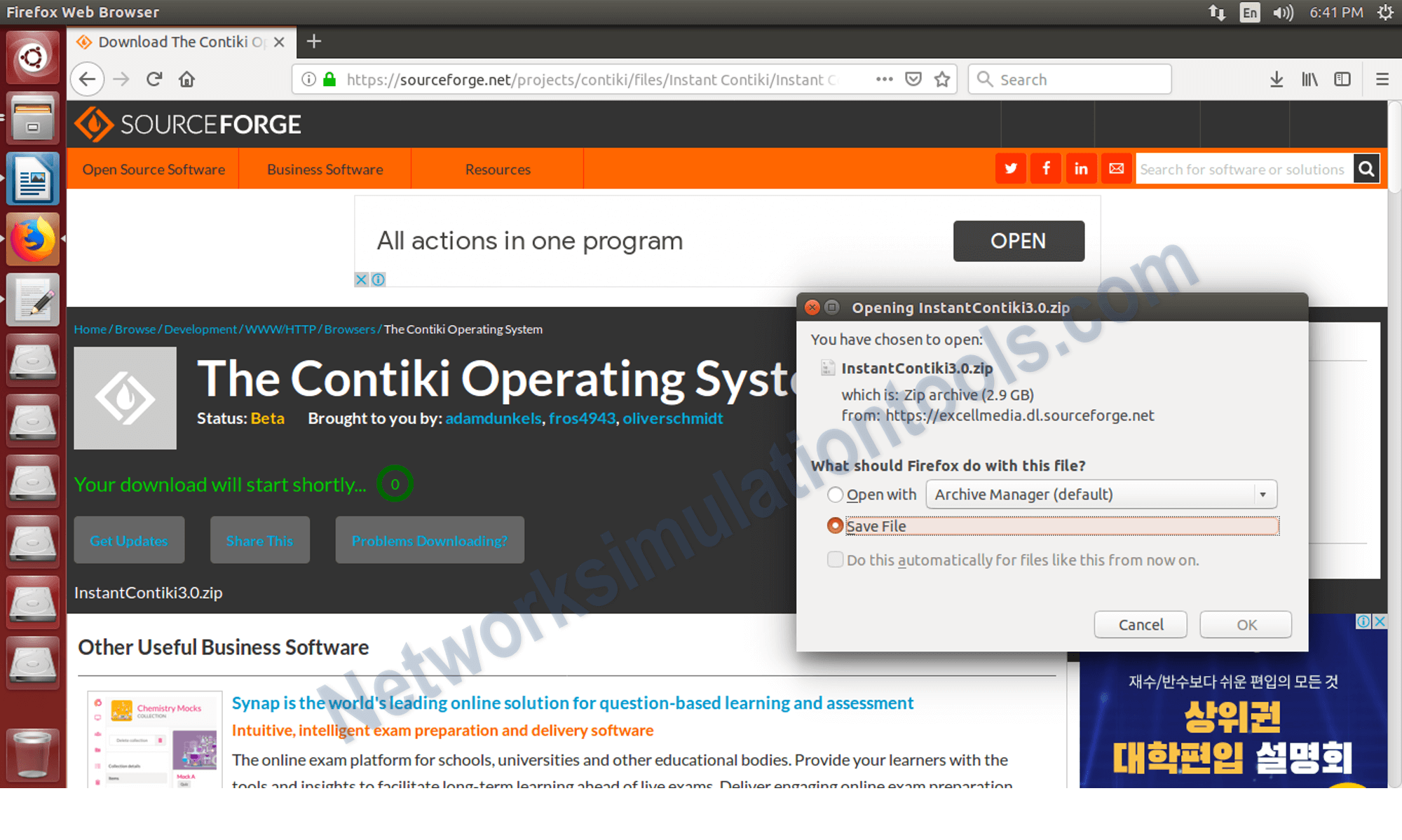 START Cooja(Contiki network simulator)