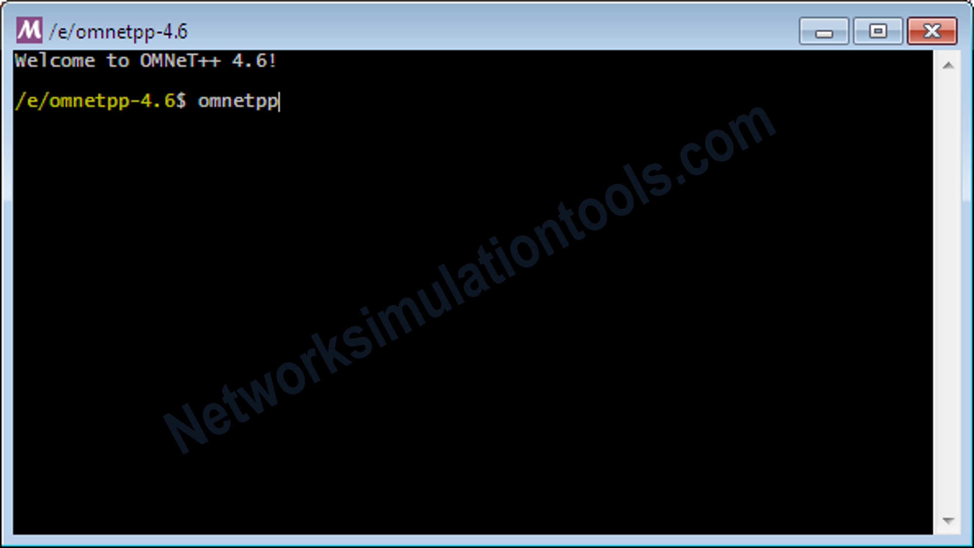 Execute the omnet++ command window