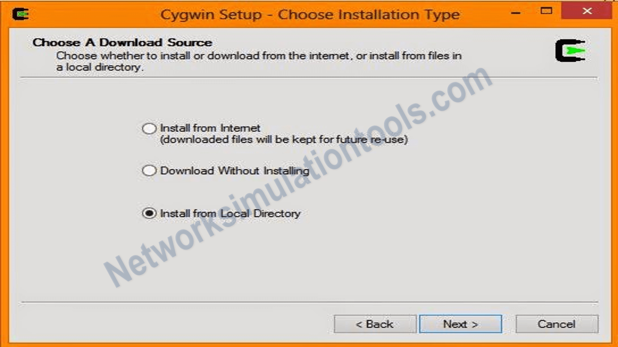 Cygwin setup NS2 installation