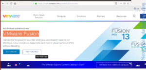 Download and install of VMware fusion