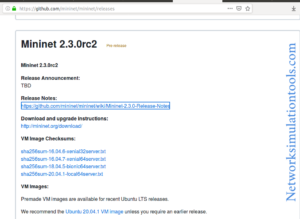 Download of Mininet VM image